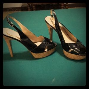 Vinyl black 6 in heels